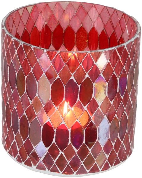 Marokkanisches Mosaik Windlicht Rayan Rot M