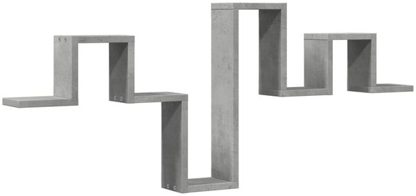Wandregal, Hängeregal Betongrau 104,5x10x43 cm Holzwerkstoff de5949