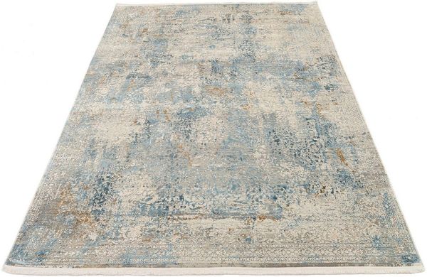 OCI DIE TEPPICHMARKE Teppich BESTELLER CAVA, rechteckig, Höhe: 8 mm, Glanz Viskose, mit Fransen, Hoch Tief Struktur, Vintage, Wohnzimmer