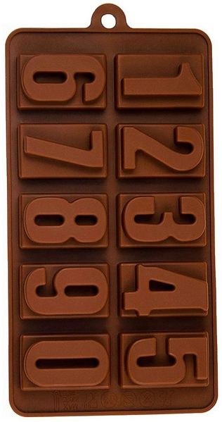 wisefood Silikonform Silikonform Zahlen - braun 21 x 11 x 2 cm - Silikon, (1-tlg)