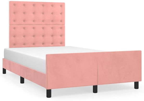 Einzelbettgestell Design für Erwachsene mit Kopfteil Rosa 120x200 cm Samt d3206e