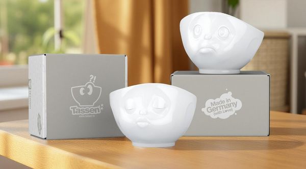 FIFTYEIGHT PRODUCTS Müslischale Schalen-Sets 2-tlg. je 500 ml, Salatschalen Suppenschalen, Hartporzellan Hotelqualität, spülmaschinenfest und mikrowellengeeignet, (Kombi-Set, 2-tlg), 100% Made in Germany