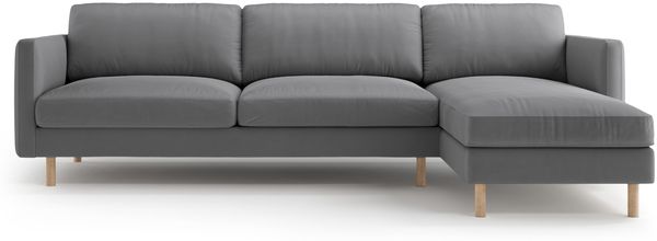 Micadoni Ecksofa Eden 4-Sitzer Rechts Samt Grau