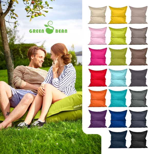 Green Bean® Outdoor Sitzsack, waschbar & wetterfest, Polyester-PVC-Stoff, Hellgrün, 120x160 cm, 270 Liter Bild 2