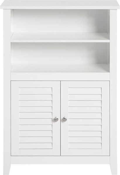Badschrank mit Zwei Ablagen weiß