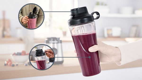 BOSCH Trinkflasche MMZBTK1B, passend für OptiMUM Küchenmaschine und VitaPower Series 4 Standmixer