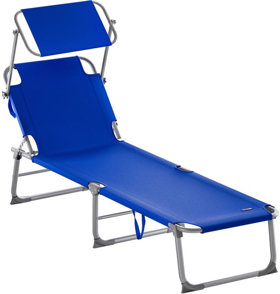 Casaria 'Hawaii' Sonnenliege mit verstellbarem Sonnendach, blau