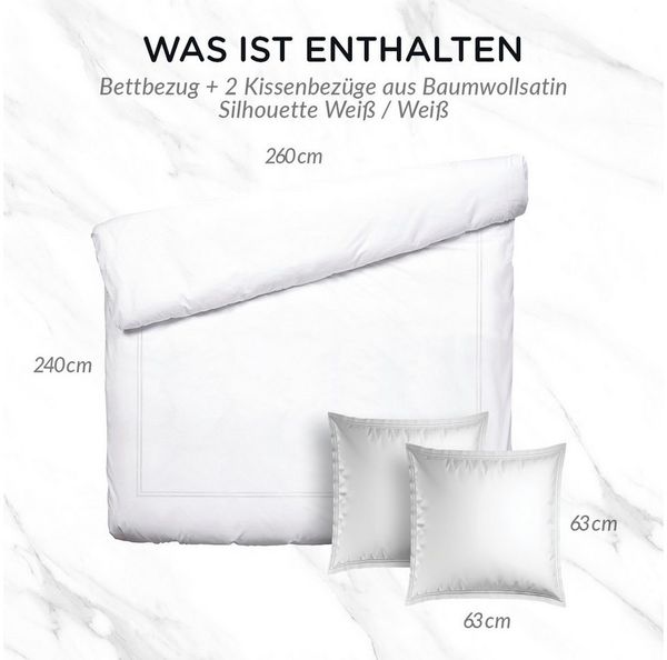 Pure cottom Bettwäsche Baumwoll-Satin Bettwäsche weiß, Baumwoll-Satin, verschiedene Größen Bild 3