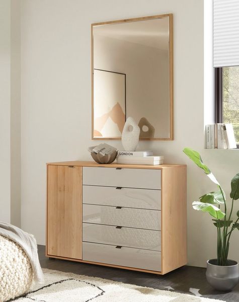 WIEMANN Kombikommode Cardiff Sideboard, Wäscheschrank, teilmassiv Erle, mit Schubladen (Kommode 120x86x43 cm, braun, mit Dämpfung, MADE IN GERMANY), verschiedenen Ausführungen, inklusive Einlegeboden
