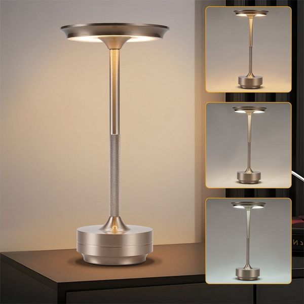 ZMH LED Tischleuchte Kabellos Nachttischlampe Touch Dimmbar Lampe Fensterbank Wohnzimmer, Augenschutz, Einfache Installtion, LED fest integriert, 3000-6500K, mehrere Helligkeitsstufen Akkulampe mit USB-Ladefunktion Kinderzimmer