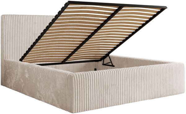 MKS Möbel 'Tiliano Classic' Polsterbett mit Stauraum, Cordstoff, Beige, 180 x 200 cm, ohne Matratze Bild 6
