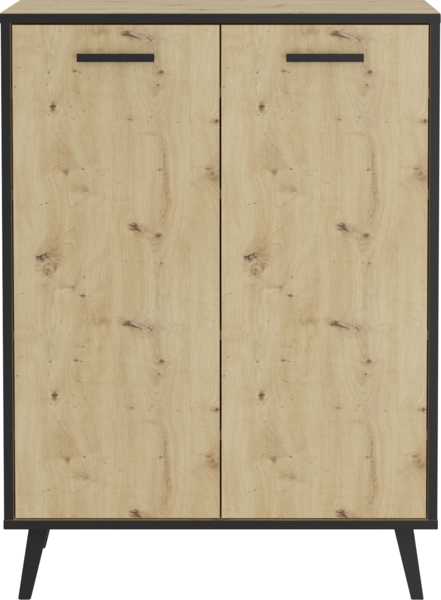 FMD Möbel - PLAU 1 - Schuhschrank - melaminharzbeschichtete Spanplatte - Artisan Oak Nb - 68,5 x 93,5 x 33cm