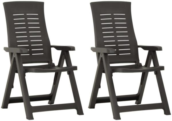 vidaXL Verstellbare Gartenstühle 2 Stk. Kunststoff Anthrazit 315831