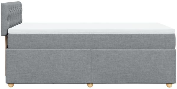 vidaXL Boxspringbett mit Matratze Hellgrau 90x200 cm Stoff 3288870 Bild 7