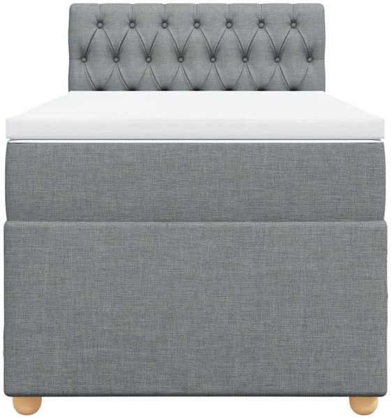 vidaXL Boxspringbett mit Matratze Hellgrau 90x200 cm Stoff 3288870 Bild 6