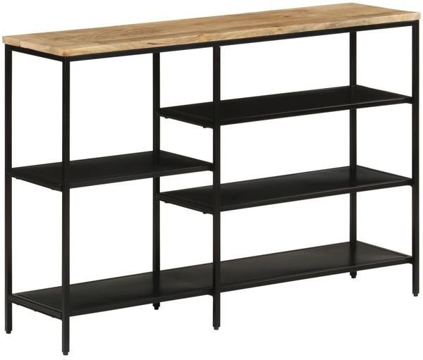 vidaXL Konsolentisch 110x30x75 cm Raues Massivholz Mango und Eisen 372730