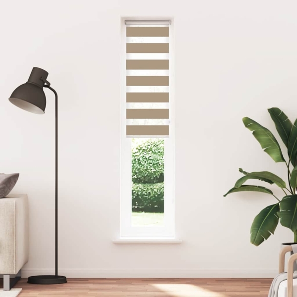 vidaXL Zebrarollo Sandbraun 40x200 cm Stoffbreite 35,9 cm Polyester 4014561