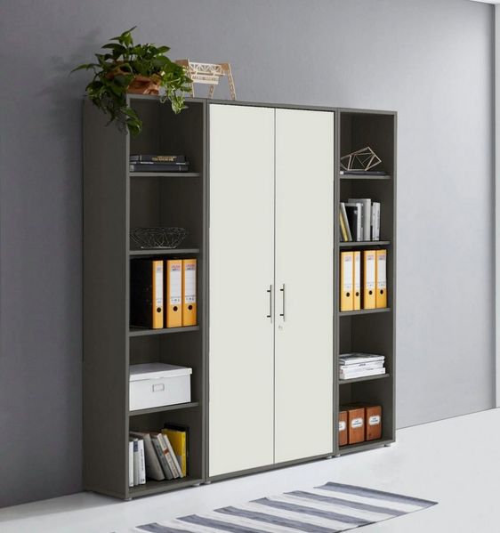 BMG Möbel Aktenschrank Office Edition 3 (Schrankwand Set, 3tlg) abschließbar, matt oder Hochglanz lackiert