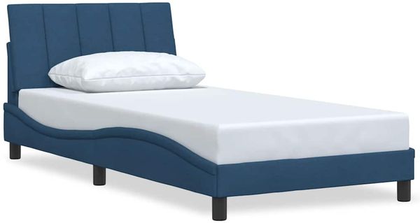 Einzelbettgestell Design für Erwachsene ohne Matratze Blau 100x200 cm Stoff d3983e