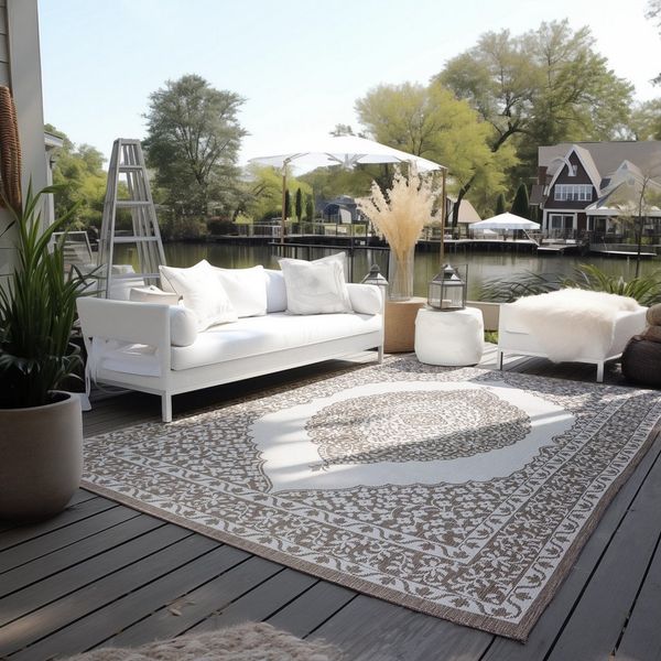 ELLE DECORATION Teppich Meekly Wendeteppich, rechteckig, Höhe: 5 mm, Flachgewebe, In-& Outdoor, Modern, beidseitig, Balkon, Wohnzimmer