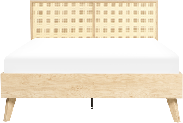 Bett mit Lattenrost MONPAZIER 140 x 200 cm Rattan Heller Holzfarbton Bild 4