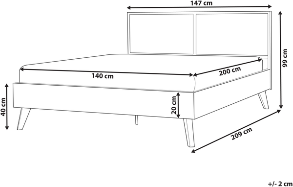 Bett mit Lattenrost MONPAZIER 140 x 200 cm Rattan Heller Holzfarbton Bild 2