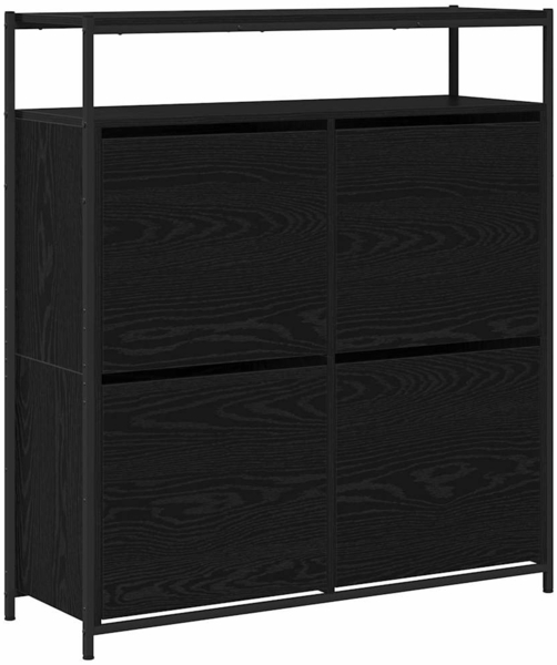 vidaXL Schuhschrank mit Regal Schwarz Eichen-Optik 100 x 34 x 112 cm 3365549