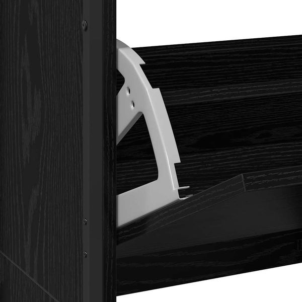 vidaXL Schuhschrank mit Regal Schwarz Eichen-Optik 100 x 34 x 112 cm 3365549 Bild 10