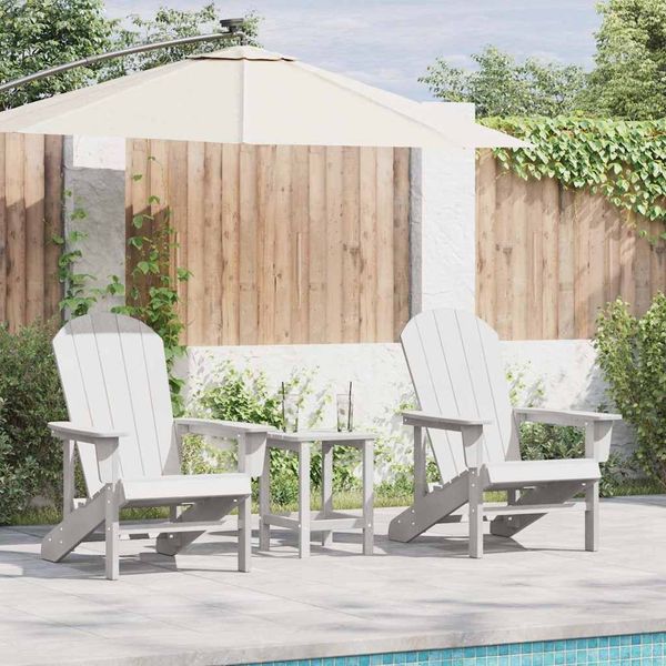 vidaXL Gartenstuhl 3 pcs Weiß Polyethylen 3335830