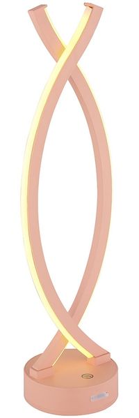 LED Tischleuchte, Opal, Pfirsichfarben, Touchdimmer, Dimmbar, H 41 cm