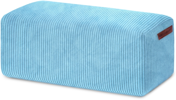 Green Bean® Indoor Sitzhocker Pouf 70x33x28cm EPS-Perlen Füllung & Cordstoff Kuschelig Weich Waschbar - Drinnen Bodenkissen Liegekissen Sitzkissen Sitzhocker Relax-Sessel Kinder Erwachsene Stoff Hellblau