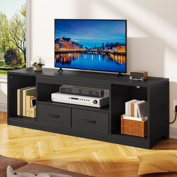 YITAHOME 148 cm TV-Ständer Schrank für Fernseher bis 65 Zoll mit 2 Türen - 3 verstellbare Regalböden Entertainment Center für Wohnzimmer und Schlafzimmer