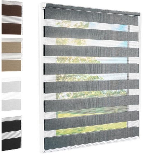 Doppelrollo Doppelrollo Klemmfix grau 50x140 cm, Foxx