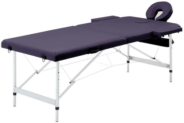 vidaXL Massageliege Klappbar 2-Zonen mit Aluminiumgestell Lila 110195