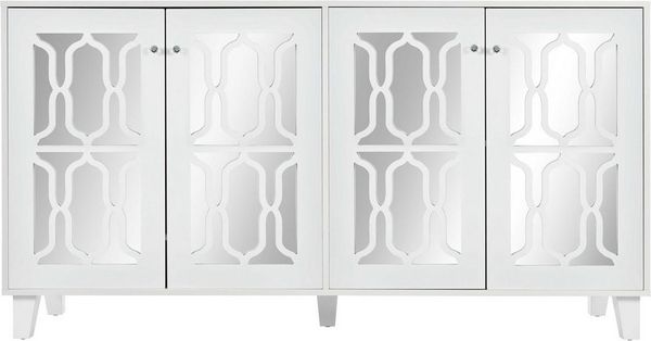 BlingBin Kommode verspiegelte Anrichte Sideboard Kommode (mit kühlen Kristallgriffen Zwei Türen für Wohn- und Esszimmer), Spiegeltür