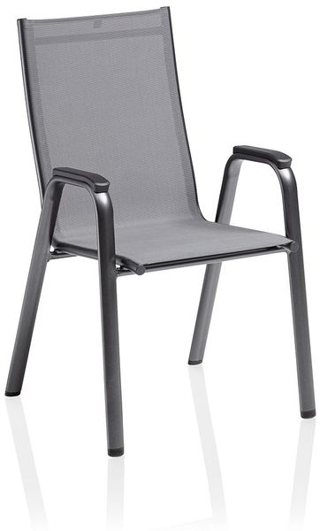 Kettler Cirrus Silver-Line Stapelsessel Aluminium/Outdoorgewebe Anthrazit-Grau Anthrazit