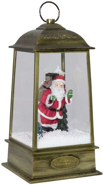 Schneiende LED Laterne 32cm Motiv Santa mit 230V & USB Anschluss