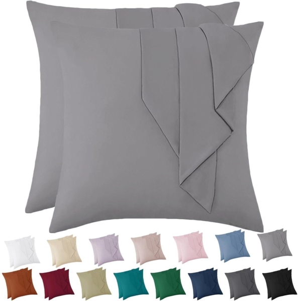 Vielit Kissenbezug 80x80 Grau 2er Set Mikrofaser Weich Pillowcase Öko-Zertifikat