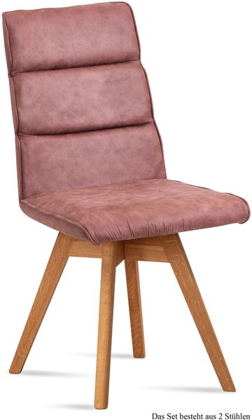 Esszimmerstuhl drehbar (2er-Set) Doris 47x92x60 Eiche geölt/Rosewood