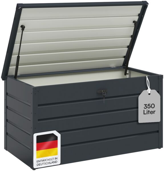 STEELSØN 'Dorado' Aufbewahrungsbox, Metall, anthrazit, 350 Liter, 63x62x120 cm, wasserdicht und abschließbar