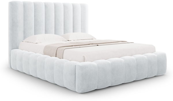 Micadoni Bett Kelp Strukturierter Stoff Moly Hellgrau 160x200