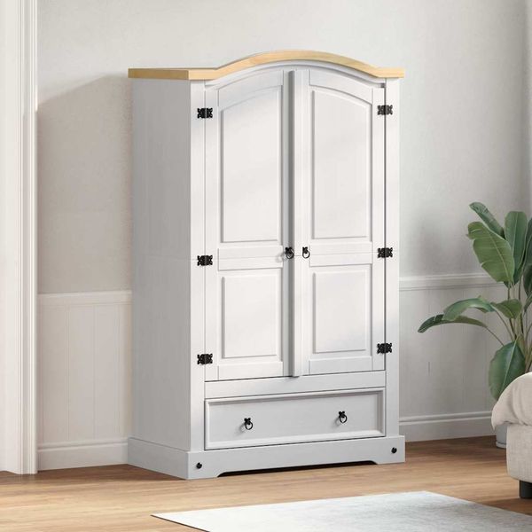 vidaXL Kleiderschrank mit Schubladen Corona Weiß 101 x 52 x 170 cm 42021192