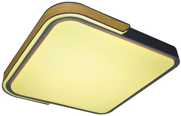 Rabalux 71146 LED Deckenleuchte ARILD 48W Metall mattschwarz, Kunststoff weiß 3000-4000-6500K L:48cm B:50cm H:8cm dimmbar, per Fernbedienung und/oder per Telefon-App steuerbar