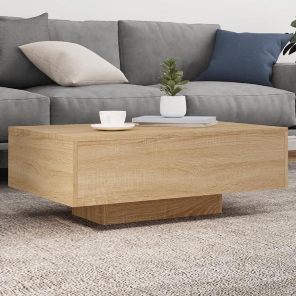 vidaXL Couchtisch mit LED-Leuchten Sonoma-Eiche 85x55x31 cm 836611