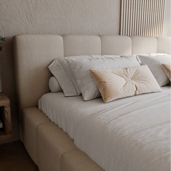 Compleo Polsterbett Wolkenbett modern und elegant, Designerbett LARAS (TOPSELLER Stauraumbett MADE IN EU), mit Bettkasten und Lattenrost Bild 2