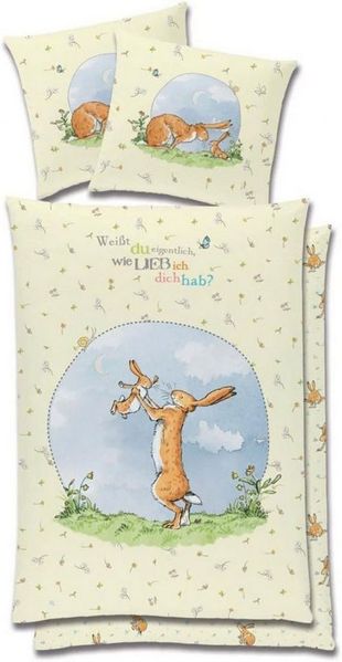 Global Labels Babybettwäsche Weißt Du wie lieb ich Dich habe 40 x 60 135 x 100 cm