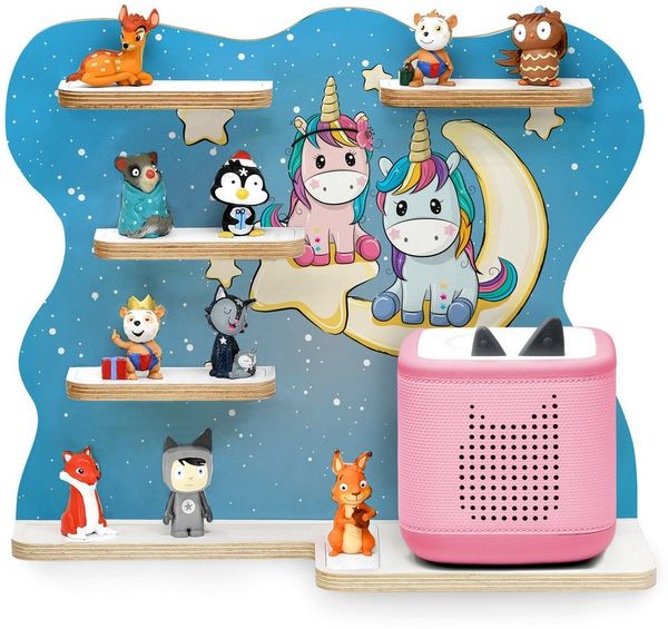 stadtecken Kinderregal mit schmalen Boden, geeignet für Toniebox 2 und ca. 30 Tonies, Packung, Perfekte Aufbewahrung im Kinderzimmer