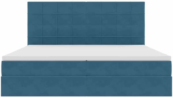vidaXL LED-Speicherbett mit Matratze Dunkelblau 200 x 200 cm Samt 3372691 Bild 3