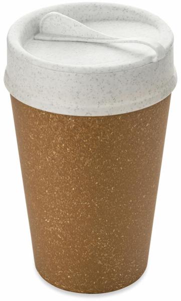 Koziol Thermobecher Iso To Go, Isolierbecher, Kunststoff-Holz-Mix, Deep Nature, 400 ml, 7001118