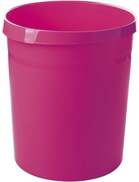 Han 'Grip' Papierkorb Grip, mit umlaufendem Griffrand und 2 Griffmulden, 18 Liter, Pink